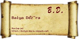 Balya Dóra névjegykártya